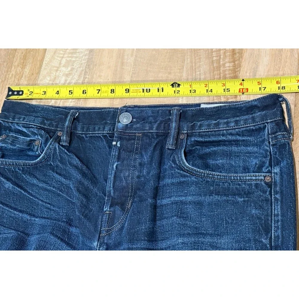 AllSaints Mens 34 Cigarette Skinny Jean Oshima Blue Premium Denim Salvage Edge